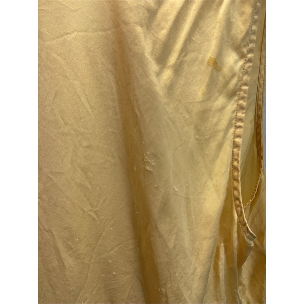 VTG Victorias Secret Yellow Silk Pajama Set MD sleeveless embroidered / pants - Picture 3 of 14